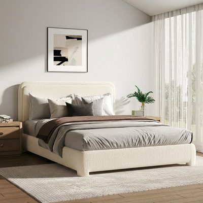 Bensu Boucle Upholstered Platform Bed