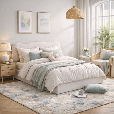 Bensu Boucle Hydraulic Lift-Up Storage Platform Bed