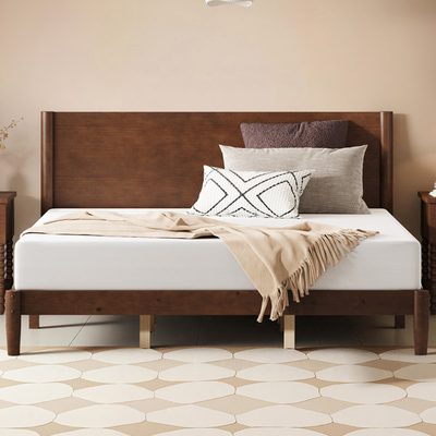 Bilal Mid Century Solid Wood Platform Bed Frame
