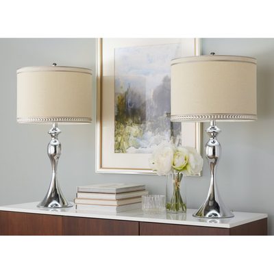 Wilder 26.75" Polished Chrome Table Lamp Set