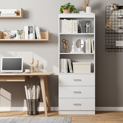 Kahler 71 Inch Standard Bookcase with 3 Drawers