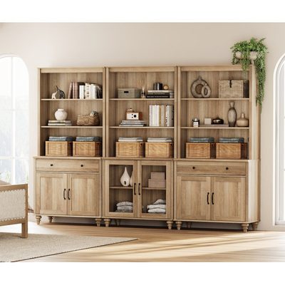 Scarlett 72 Inch Tall Bookcase with Drawers and Cabinets