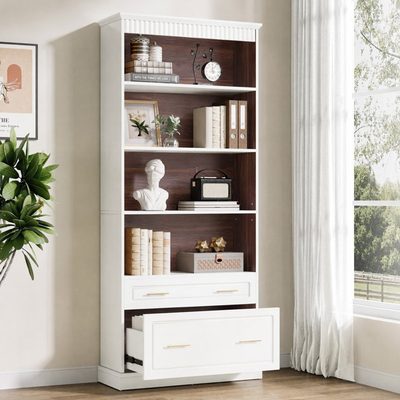 Bookcase with File Cabinet Drawers