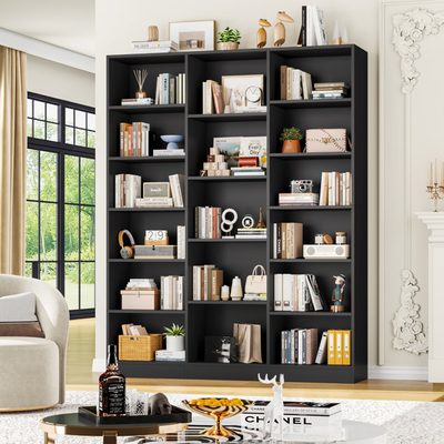 Wakil 74" x 58.7" 6-Tier Wood Bookcase