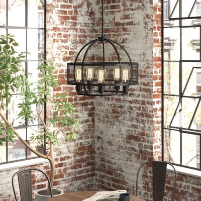Avers 19.69" 5-Light Metal Drum Chandelier