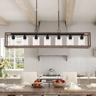 Elutheria 7-Light Dimmable Rectangle Chandelier
