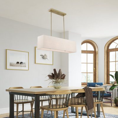Ashauna 4-Light Dimmable Rectangular Chandelier