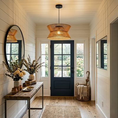 Arba 3-Light Dimmable Solid Wood Drum Chandelier