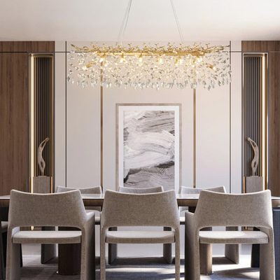 Erdenheim Modern Rectangle Crystal Chandelier