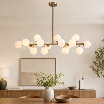 Jewellia 16-Light Metal Sputnik Chandelier with Glass Shades