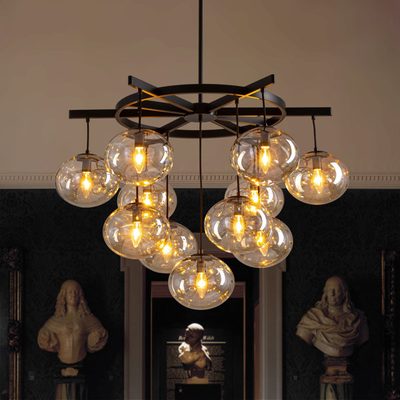 Adelene Dimmable Bubble Glass Chandelier