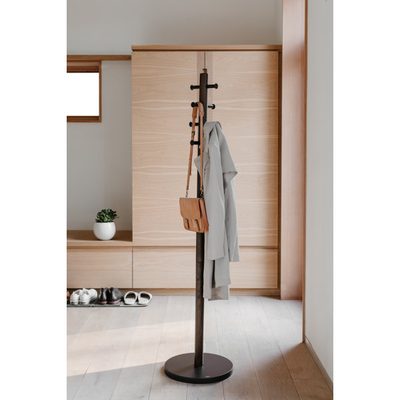 Solid Wood Freestanding 8-Hook Coat Rack