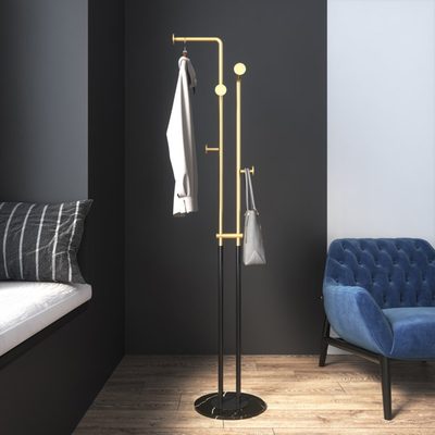 Darrias 5-Hook Freestanding Coat Rack with Marble Base