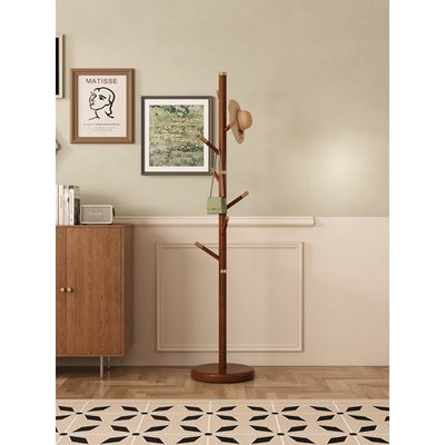 Solid Wood Freestanding 6-Hook Coat Rack