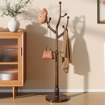 Ameeta 8-Hook Solid Wood Coat Rack