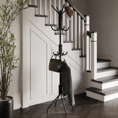 Metal Freestanding Coat Rack, Black