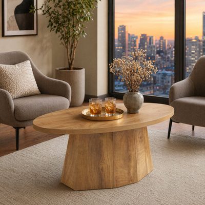 47" Oval Farmhouse Coffee Table