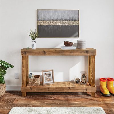 46 x 10 Inch Solid Wood Console Table, Natural