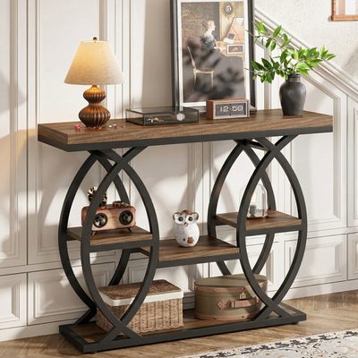 Shirlene 39 Inch 4-Tier Console Table
