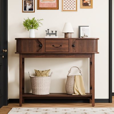 39 Inch Console Table with Window-Style Drawers