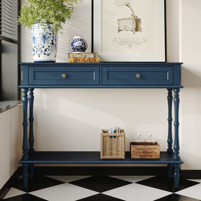 Mid-Century Console Table with 2 Drawers