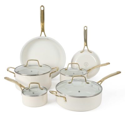 Martha Stewart Lockton 10-Piece Ceramic Nonstick Enamel Cookware Set