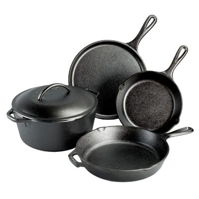 Lodge Seasoned Cast Iron 5-Piece Cookware Set