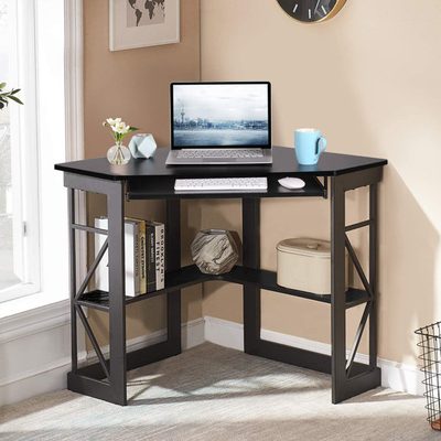 Lambrecht Corner Desk with Storage Shelves