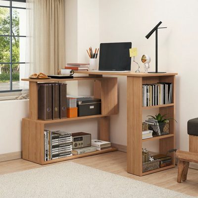 Lengby L-Shaped Credenza Desk
