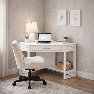 Moorton Solid Wood Corner Computer Desk