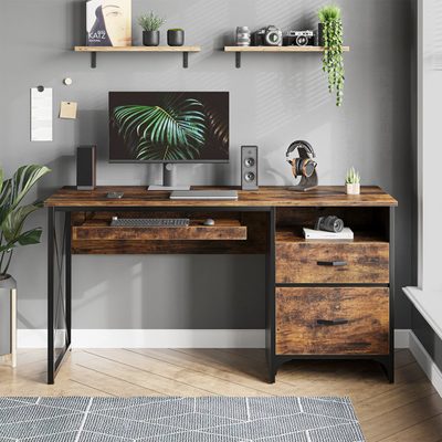 Labelle 55" Writing Computer Desk with Keyboard Tray