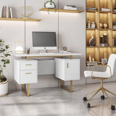 51" Floating Computer Desk with Drawers and Storage
