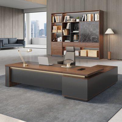 Achilles Luxury L-Shaped Ergonomic Executive Desk with Integrated Storage