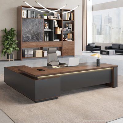 Luxe Executive L-Shaped Desk with Digital Lock and Cable Management