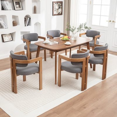 Stanford Upholstered Curved Solid Wood Dining Chair