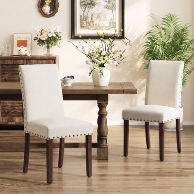 Bontrager 20" Linen Upholstered Parsons Dining Chair