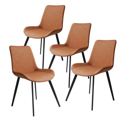 Kamai Faux Leather Upholstered Side Chair with Carbon Steel Legs