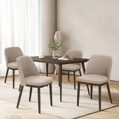 Modern Compact Fabric Upholstered Dining Chair