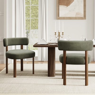 Upholstered Solid Wood Dining Side Chair