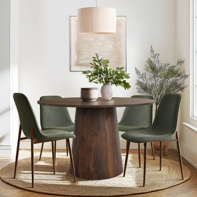 Benvinda 5-Piece Round Pedestal Dining Table Set