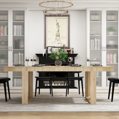 12-Person Rectangular Wood Dining Table