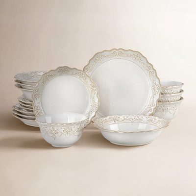16-Piece Embossed Dinnerware Set