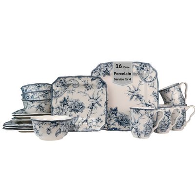 222 Fifth Adelaide 16-Piece Porcelain Floral Dinnerware Set