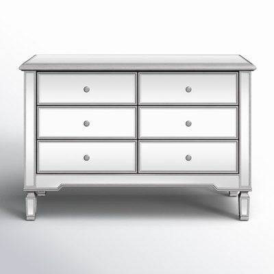 Caila 48" Mirrored 6-Drawer Double Dresser