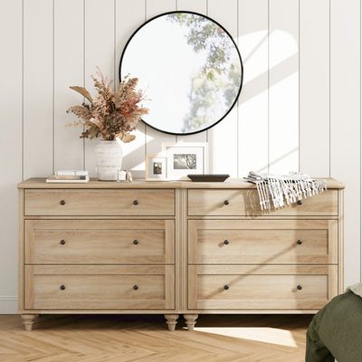 Scarlett Mid-Century Modern 6-Drawer Wooden Dresser