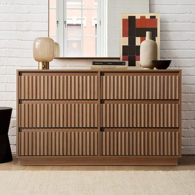 Dejesus 47.2" 6-Drawer Double Dresser with Fluted Panels
