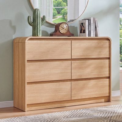 Maud Modern 6-Drawer 47" Dresser with Curved Profile