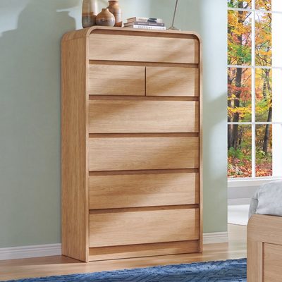 Maud Modern 7-Drawer 55" Tall Dresser with Curved Profile