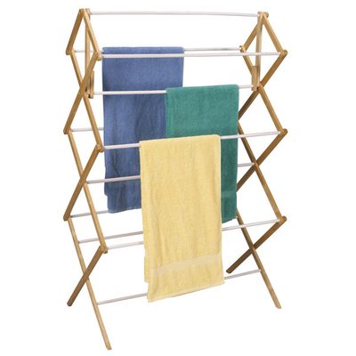 Large Folding Bamboo Frame Clothes Drying Rack