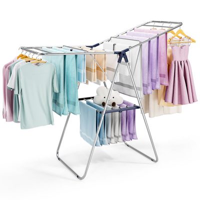 Height-Adjustable Foldable Clothes Drying Rack